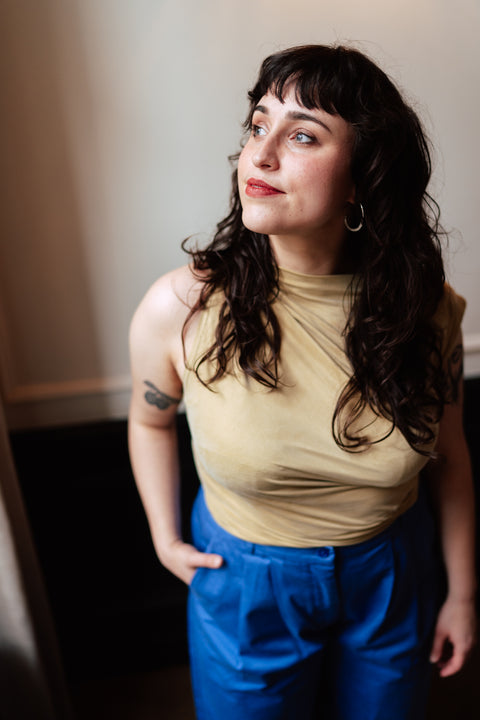 Drape top - soft olive