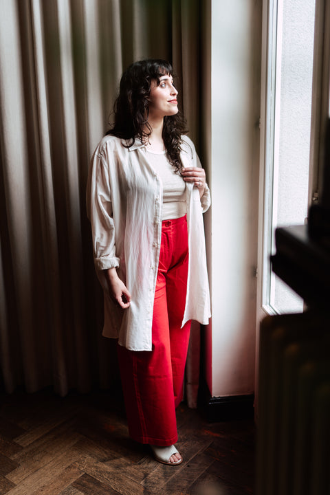 Broek 'Prudie Twill' - Bittersweet red