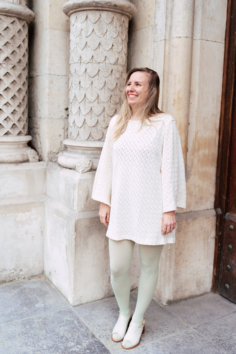 Mini crochet dress - ecru