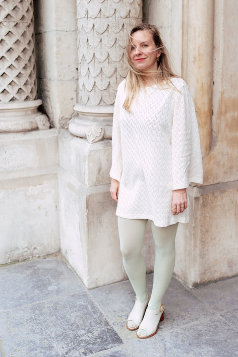 Mini crochet dress - ecru