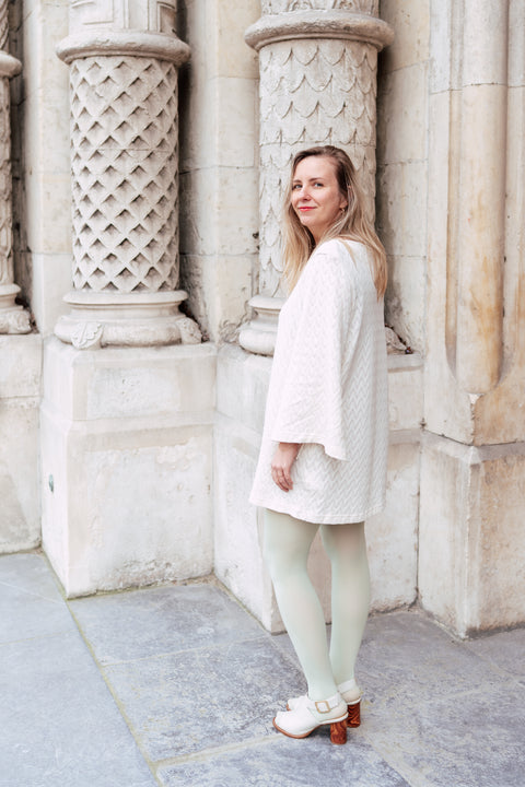 Mini crochet dress - ecru