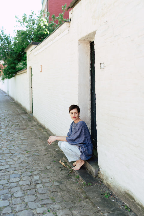 OS extra loose shirt - blue