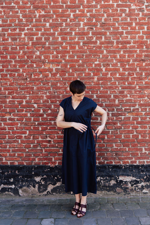 Jurk 'Dalila' GMTD poplin - dark navy
