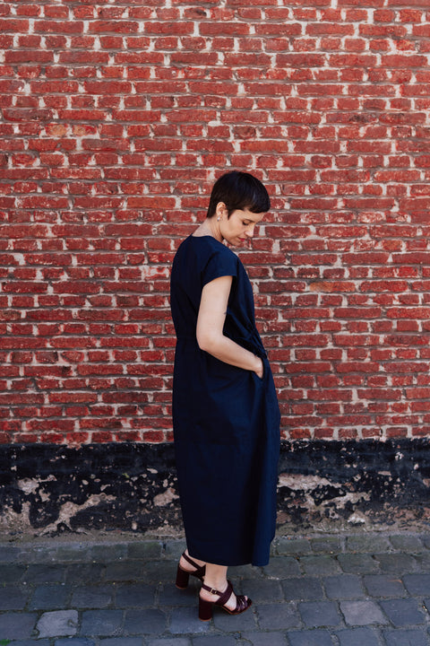 Jurk 'Dalila' GMTD poplin - dark navy