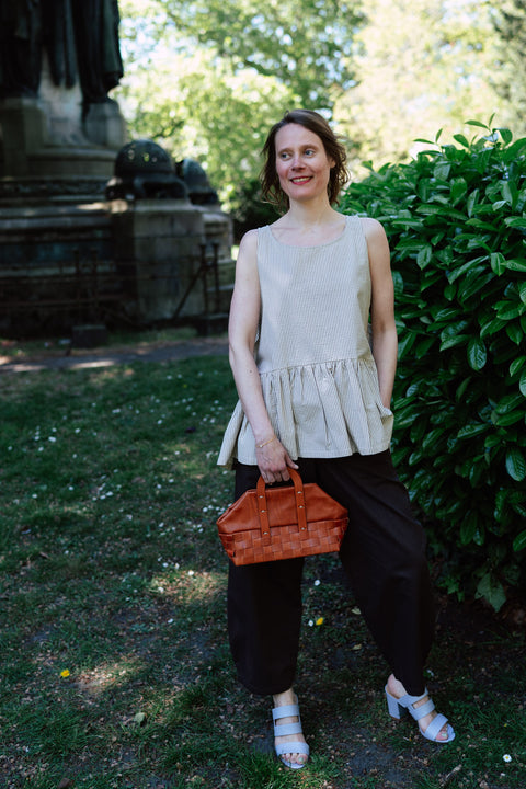Loose tanktop - ecru/caramel