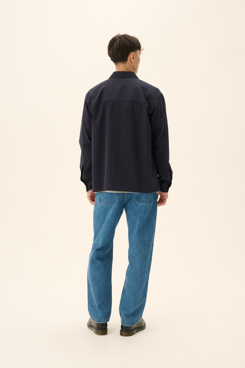 Overhemd 'Sheldo Herringbone' - dark navy