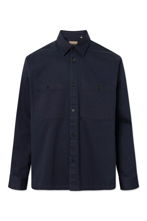 Overhemd 'Sheldo Herringbone' - dark navy
