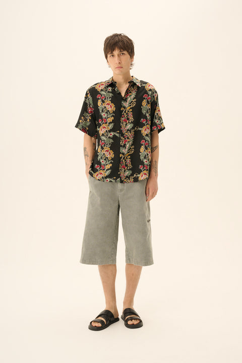 Hemd met korte mouwen 'Silvio' floral print - red/black