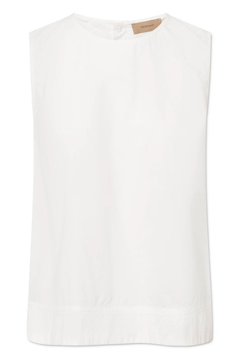 Mouwloze bloes 'Sharren' GMTD poplin - white