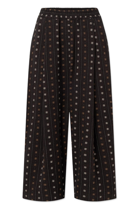Pia pants flower stripe brown