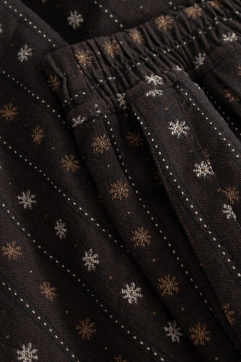 Pia pants flower stripe brown