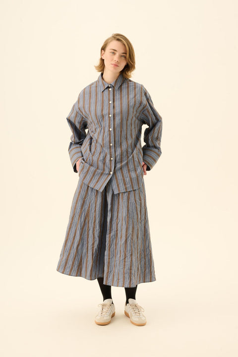 Pilar skirt melange stripe brown/blue