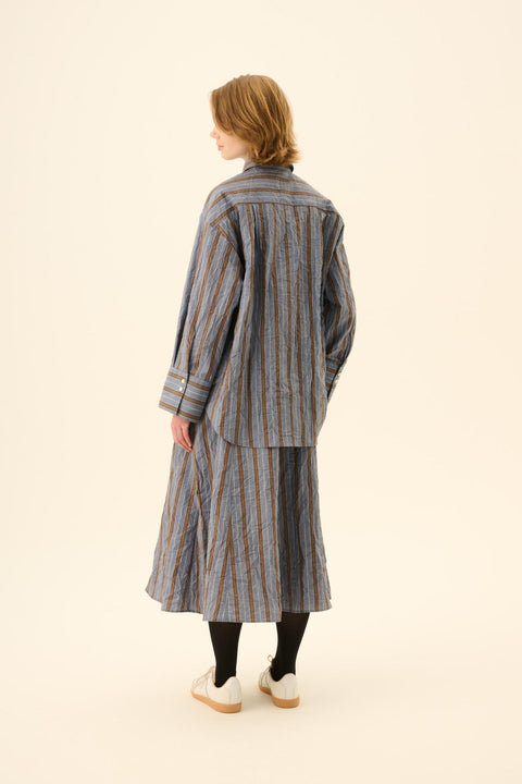 Pilar skirt melange stripe brown/blue