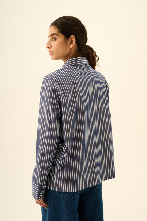 Saloma shirt stripe navy/white