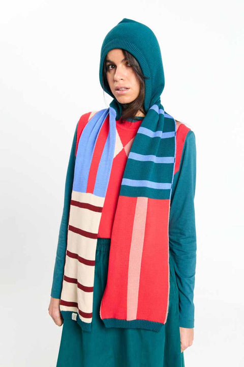 Semide hoodscarf mix - vrolijke sjaal met kap