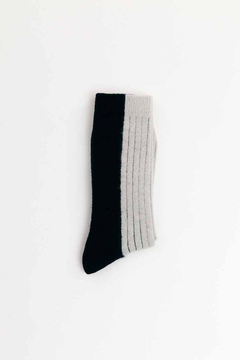 Bicolor socks wool black