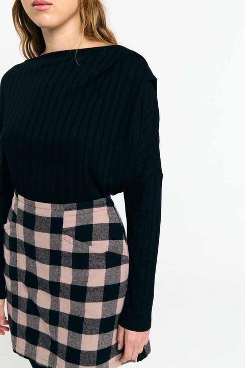 Faro skirt check black