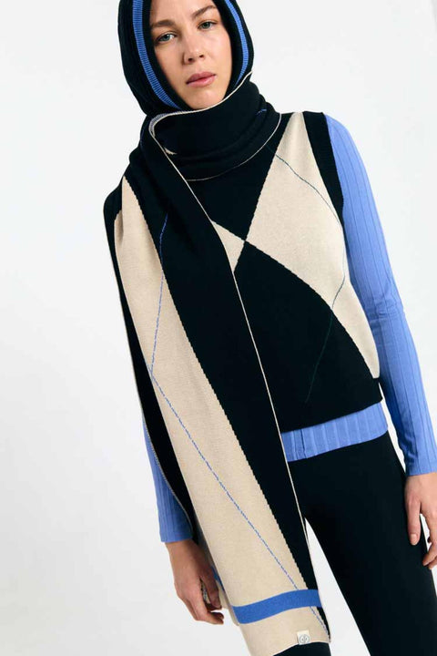 Relvas vest argyle black - mouwloos truitje in biokatoen