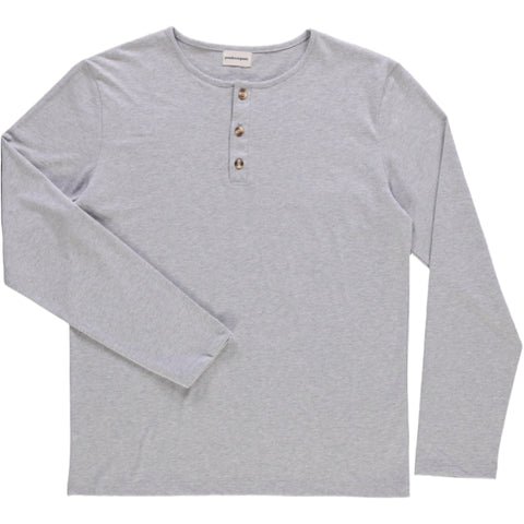 Shirt met knoopjes en lange mouwen - gris clair chiné