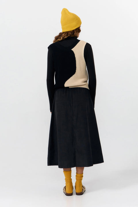 Mouwloze knit - Bicolor zwart