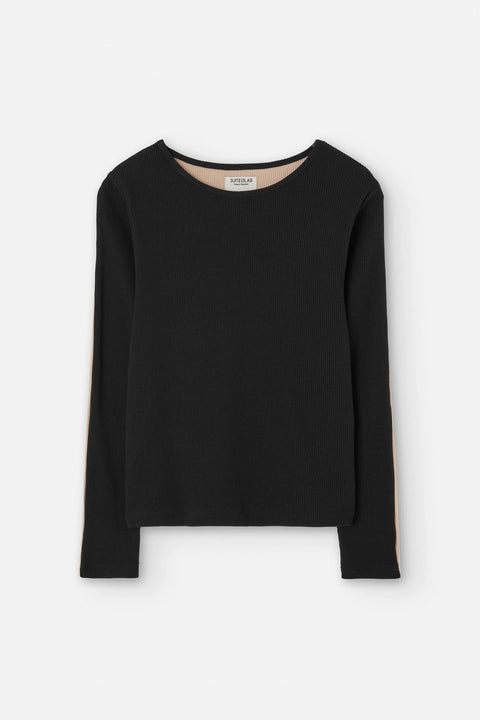 Zachte longsleeve - Bicolor Black