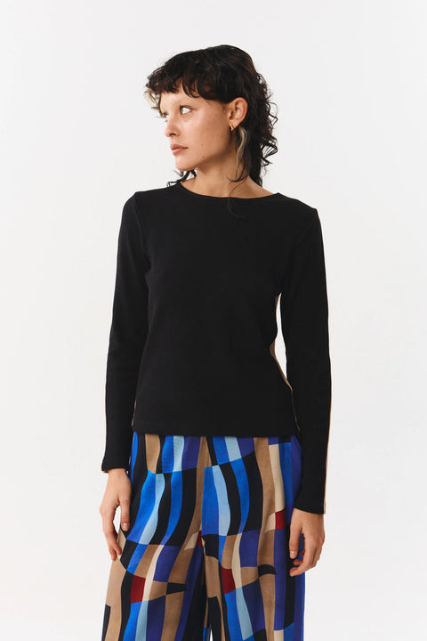 Zachte longsleeve - Bicolor Black