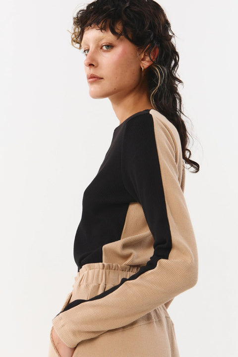 Zachte longsleeve - Bicolor Black