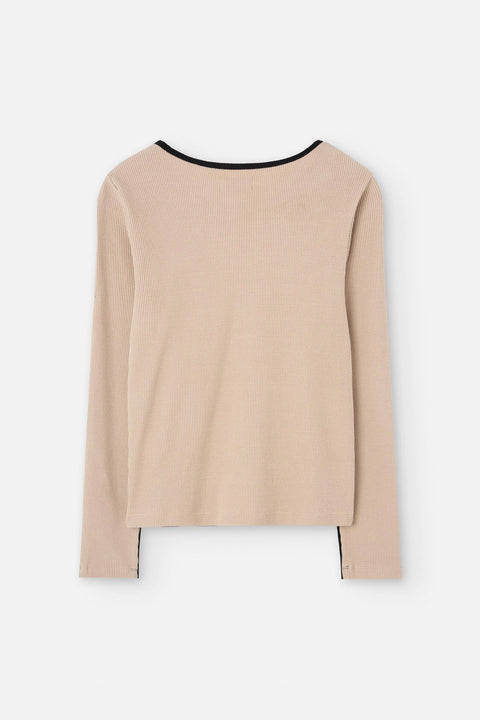 Zachte longsleeve - Bicolor Black