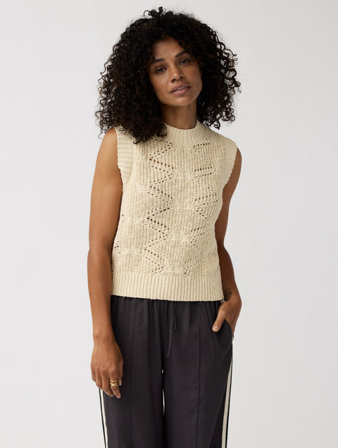 Mouwloze trui 'Slipover Kate' - wool white