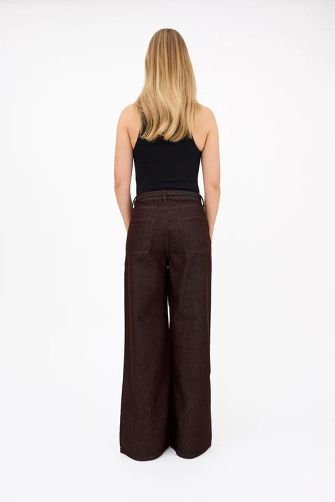 Arizona belted jeans wash antique wine red