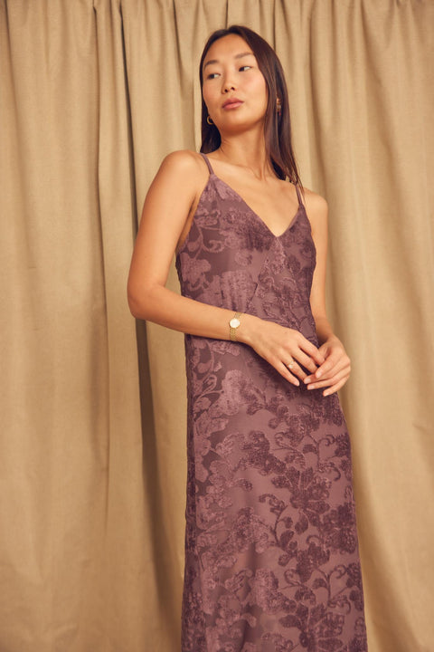Devore slip dress cocoa