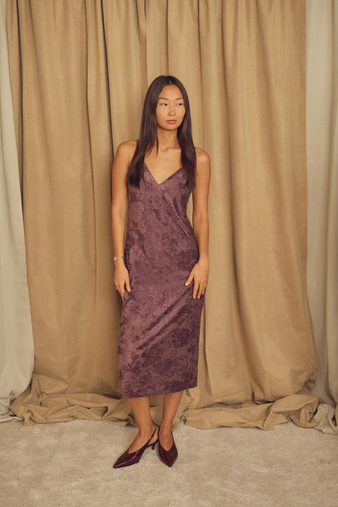 Devore slip dress cocoa
