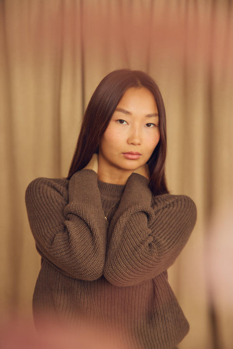 Cotton sweater cocoa