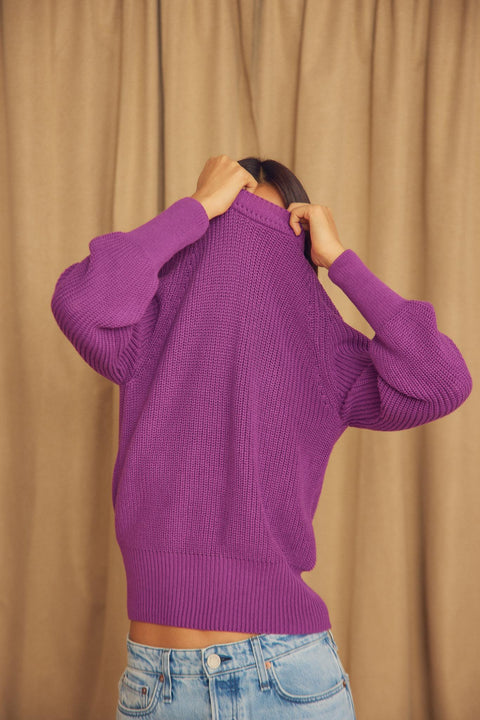 Vegan sweater plum