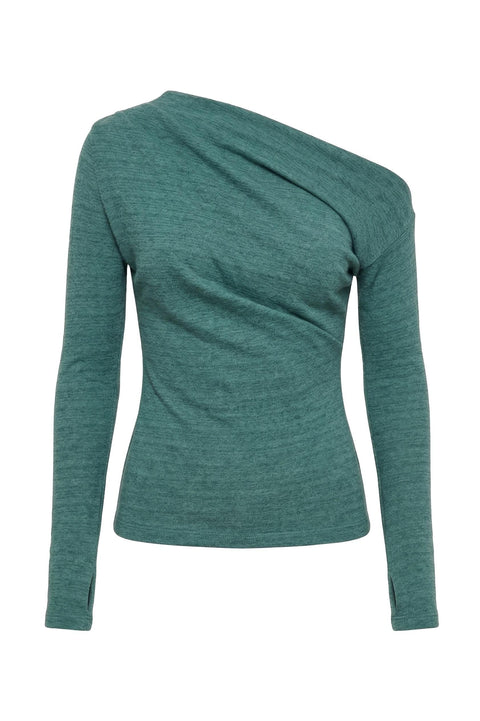 Wool drape top teal