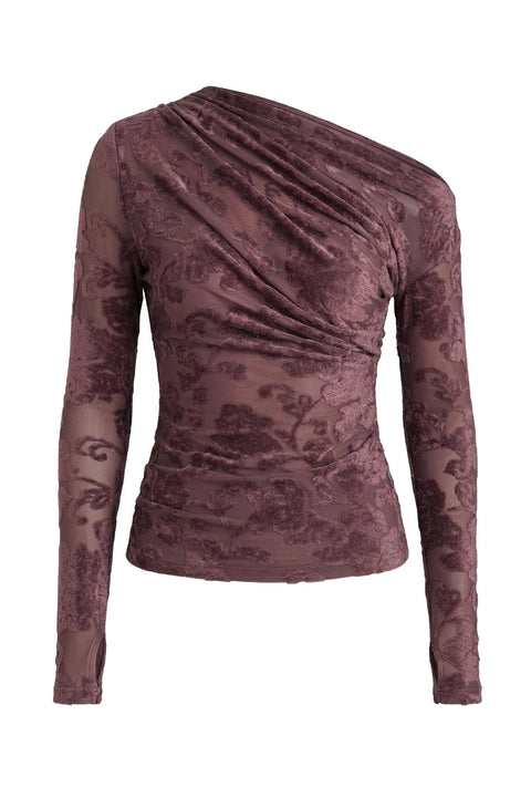 Devore drape top cocoa