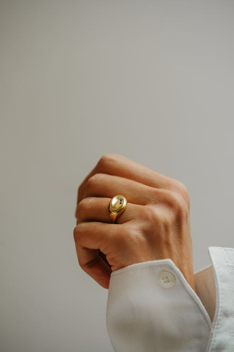 Ring Tribu (met 1 tot 3 geboortesteentjes) (verguld)