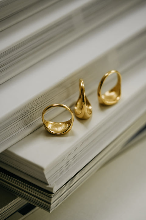 Ring Tribu (met 1 tot 3 geboortesteentjes) (verguld)