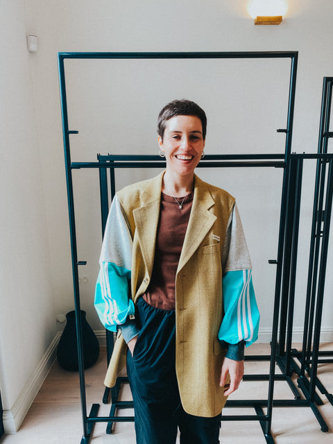 Blazer: pièce unique XII (ochre + turquoise)