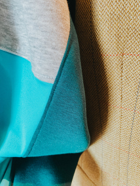 Blazer: pièce unique XII (ochre + turquoise)