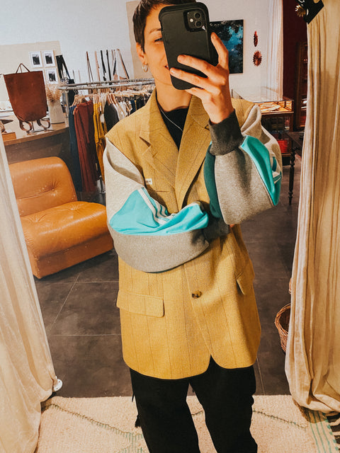 Blazer: pièce unique XII (ochre + turquoise)