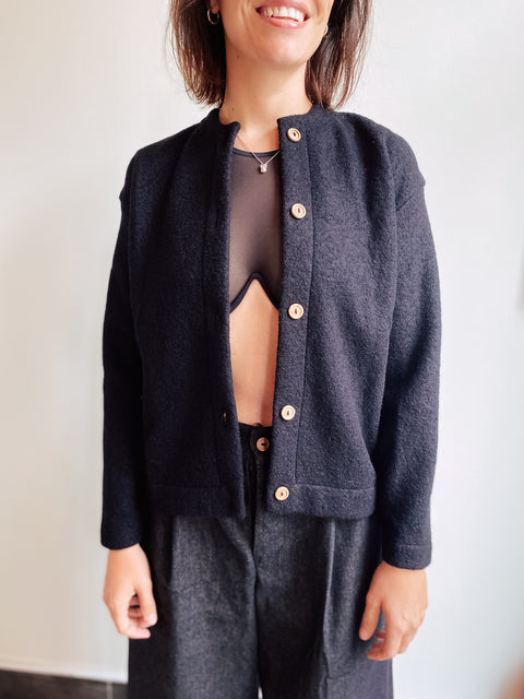 Round cardigan - Black