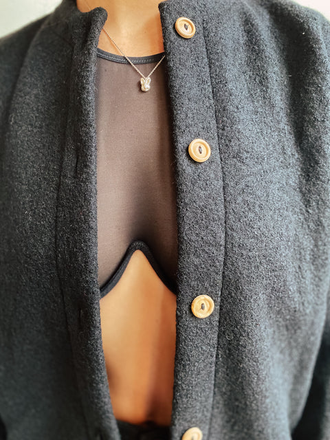 Round cardigan - Black