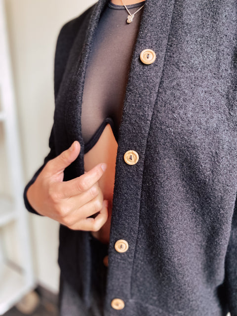 Round cardigan - Black