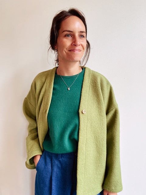Cardigan uit gekookte wol - Kiwi