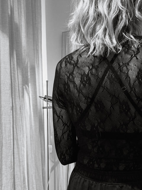 Nova lace top black - feestelijke top