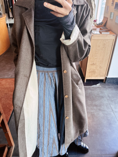 Plaid trench coat brown - one of a kind