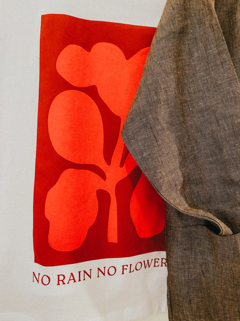 'No Rain No Flowers T-shirt - Rooting Red