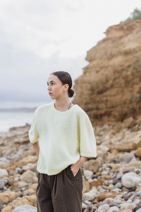 Zomerse knitted T-shirt - Heavenly Yellow