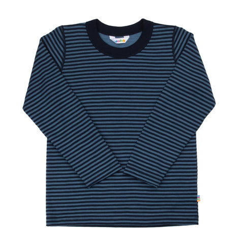 Longsleeve uit wol - Blue (gestreept)